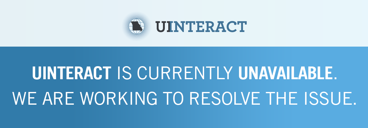 Uinteract is currently unavailable. We are working to resolve the issue.